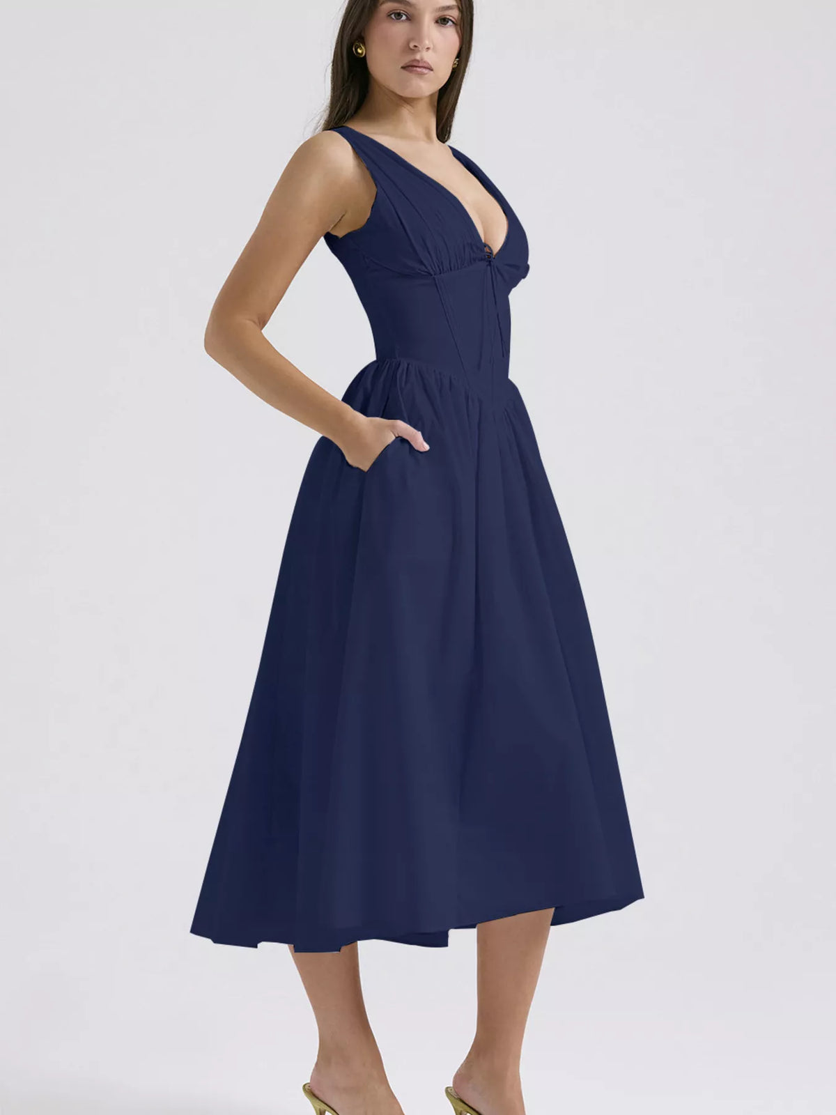 V-Neck Sleeveless Midi Dress — view 18