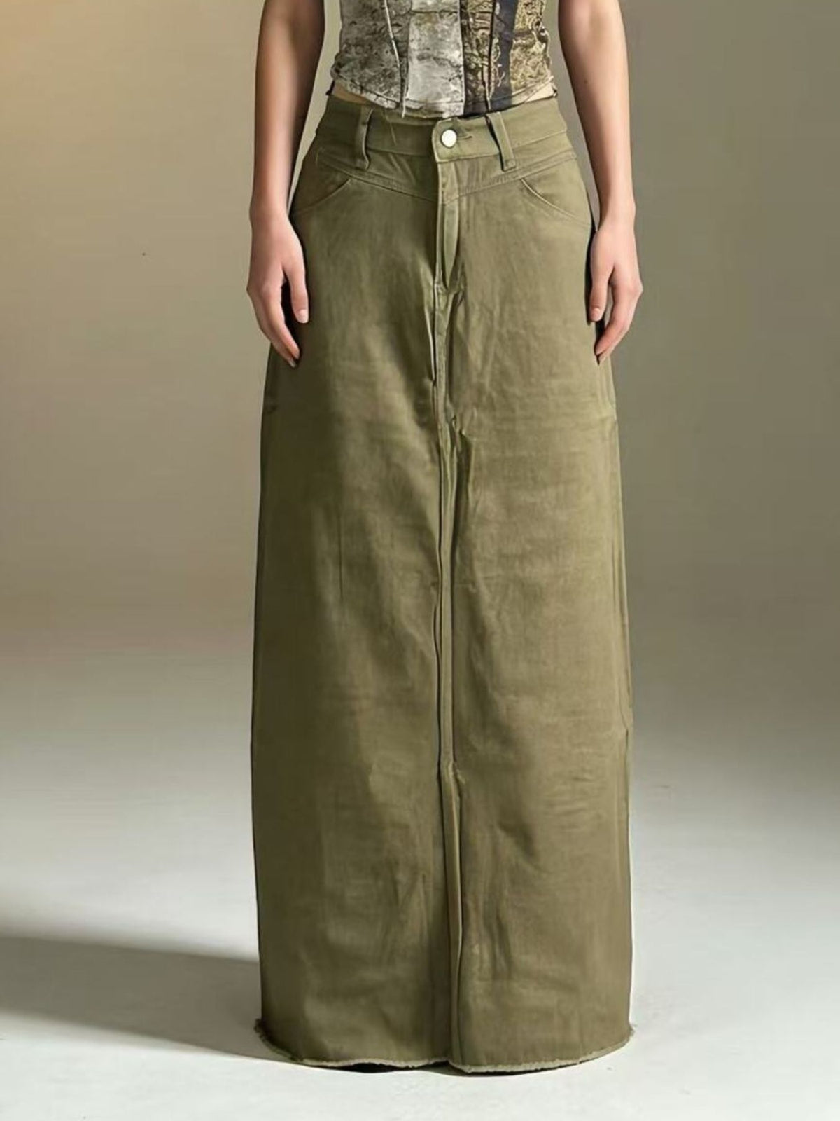 Raw Hem Maxi Denim Skirt - Effortless Style & Comfort — view 12