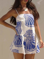 Shell Print Sleeveless Summer Mini Dress — view 4