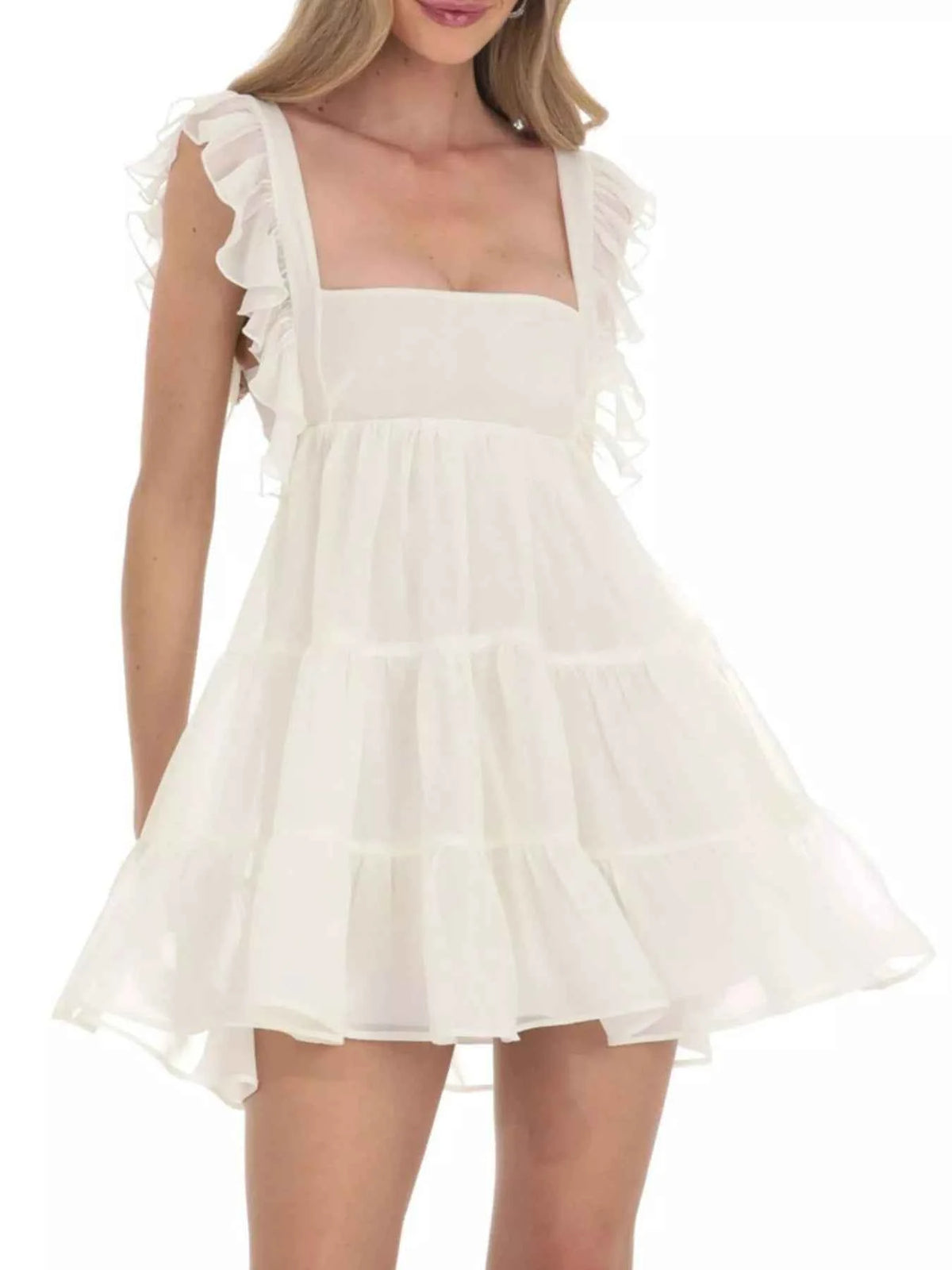 Ruffled Square Neck Tiered Dress — view 2