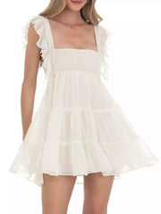 Ruffled Square Neck Tiered Dress — view 2
