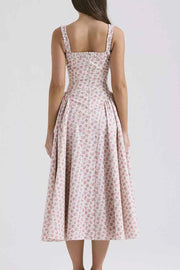 Floral Square Neck Wide Strap Midi Dress — view 4