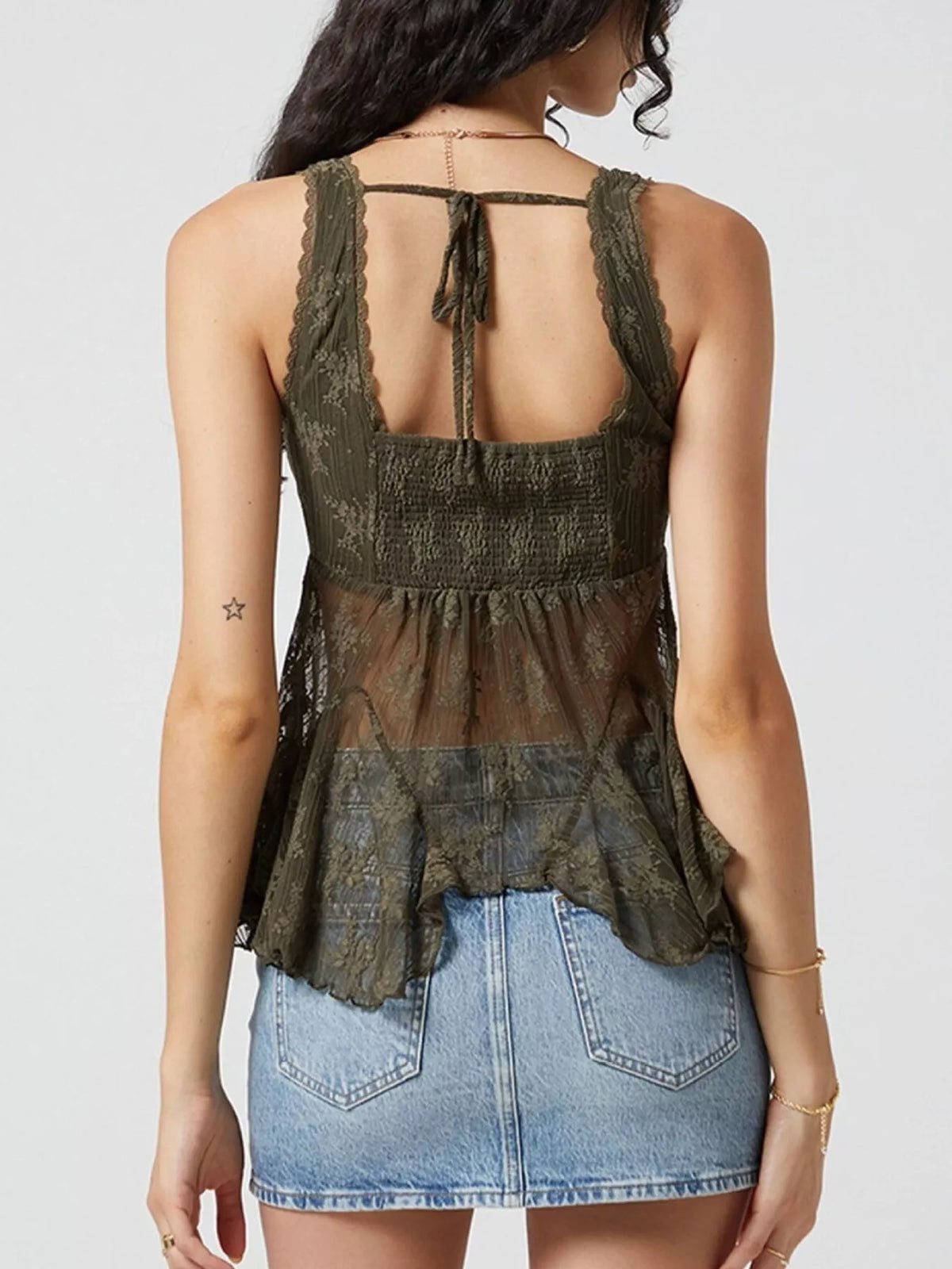 Lace V-Neck Tank — view 11