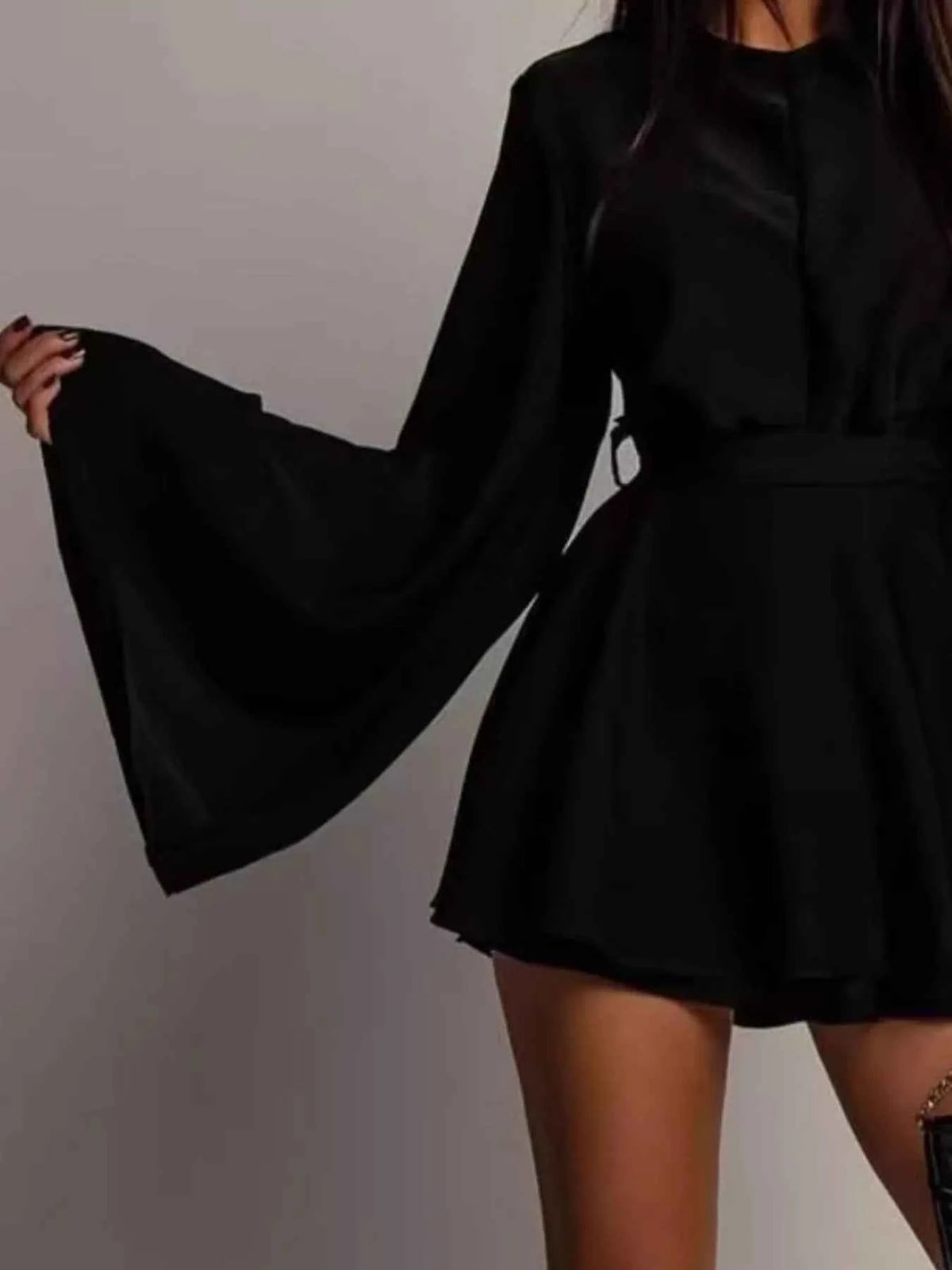 Flare Sleeve Mini Dress