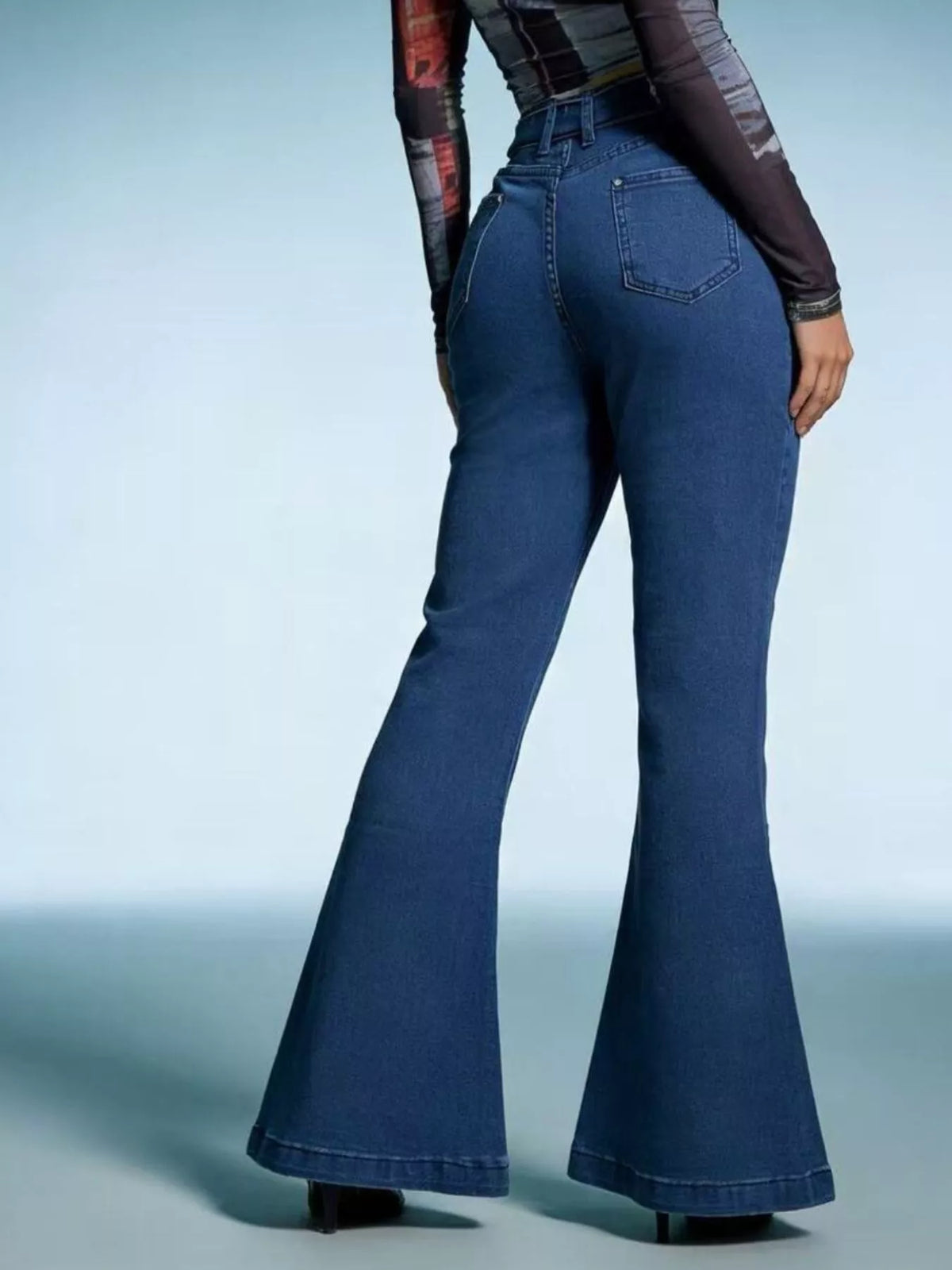 Bow-Tie High-Waisted Flare Jeans: Elevate Your Style — view 5