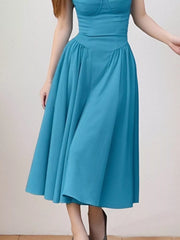 Sweetheart Neck Spaghetti Strap Midi Dress — view 30