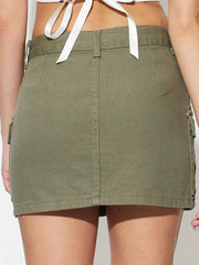 Stylish Pocketed Mini Denim Skirt for Effortless Casual Chic — view 2