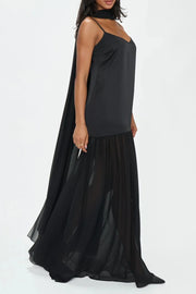 Adjustable Strap Maxi Cami Dress with Scarf — view 9