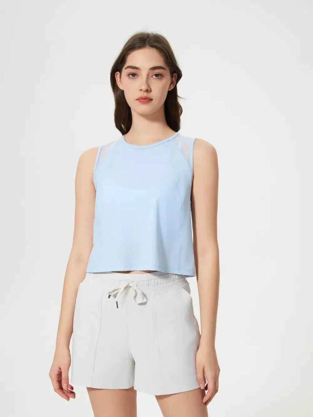 Round Neck Cropped Active Tank for Ultimate Comfort — view 25