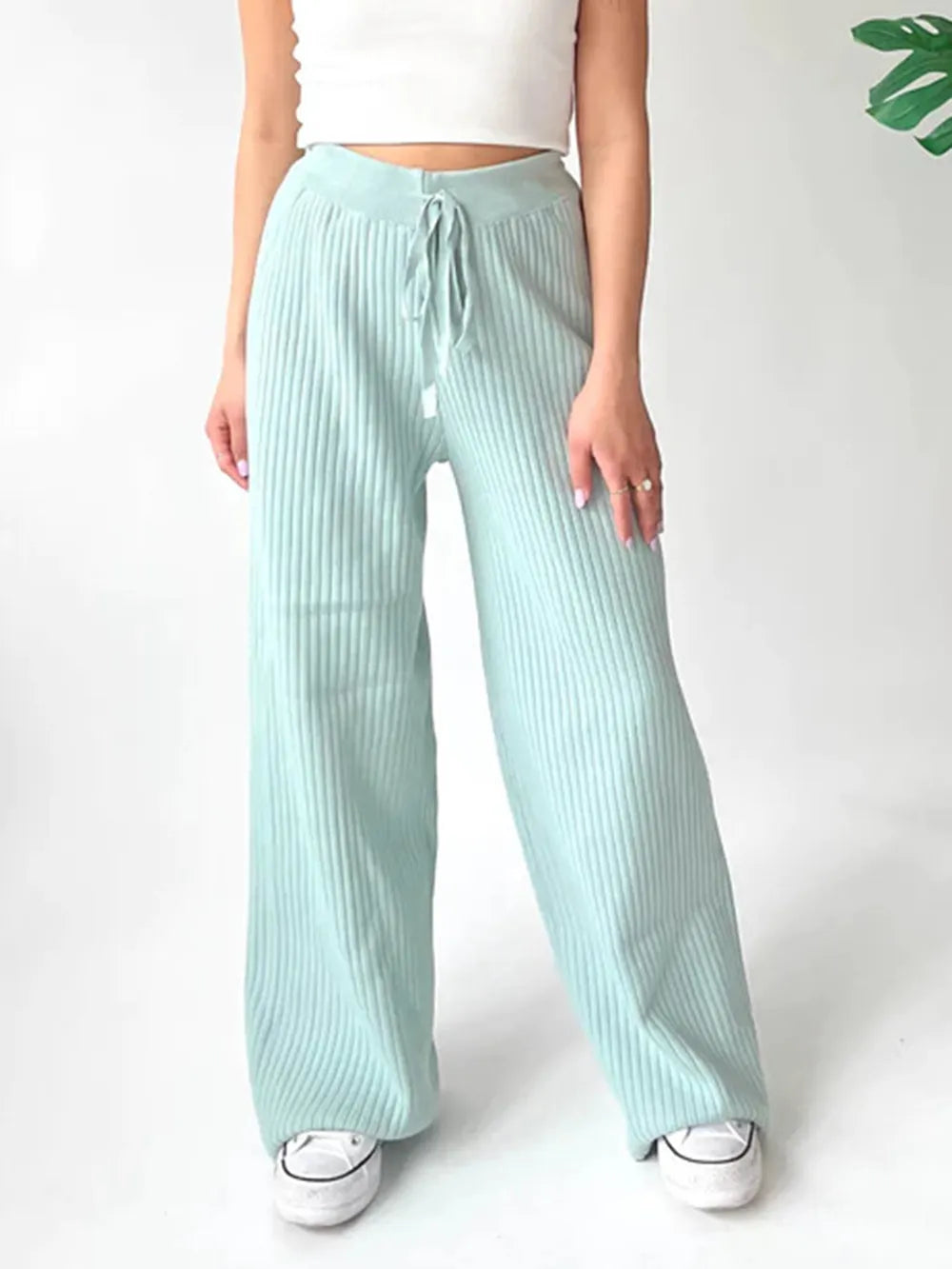 Ribbed Wide Leg Sweater Pants — view 19