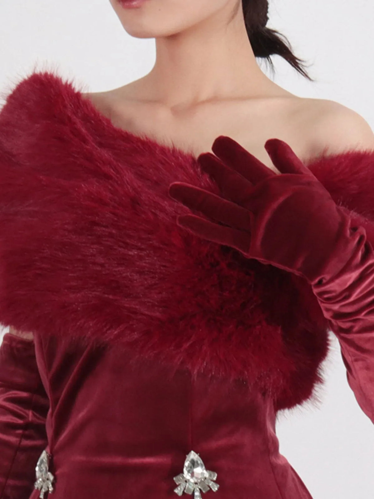 Fuzzy Off Shoulder Mini Dress — view 7