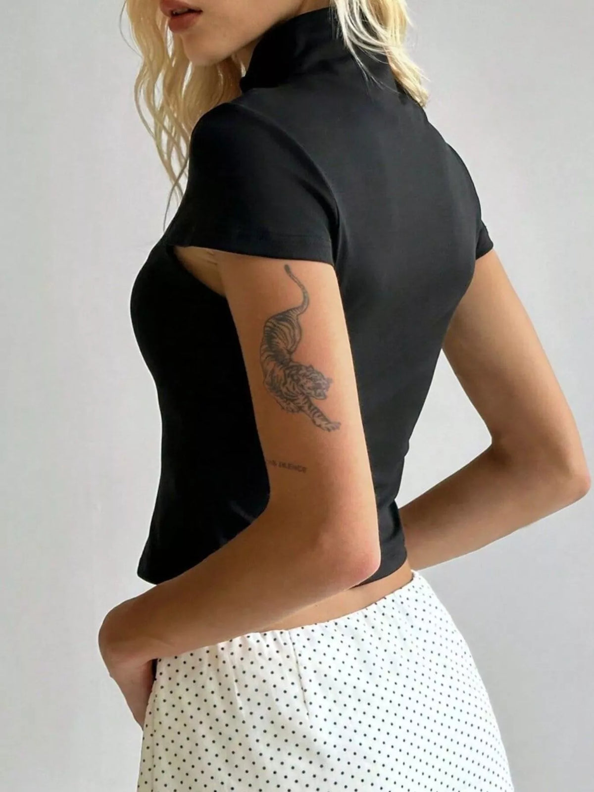 Hook and Eye Front Short Sleeve T-Shirt — view 6