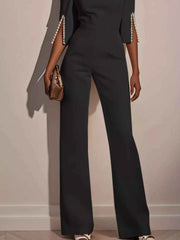 Wide-Leg Jumpsuit with Slit Sleeve — view 3