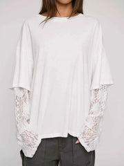 Layered Lace-Sleeve T-Shirt — view 1
