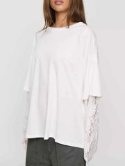 Layered Lace-Sleeve T-Shirt — view 3
