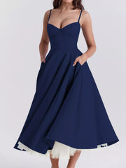 Sweetheart Neck A-Line Midi Dress — view 30