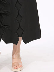 Long Sleeve Bow Front Midi Dress — view 8
