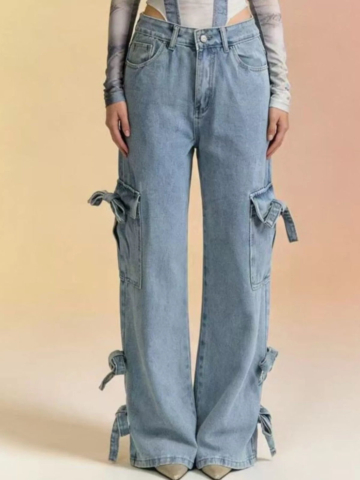 Bow Wide Leg Jeans - Elevate Your Style with Comfort — view 8