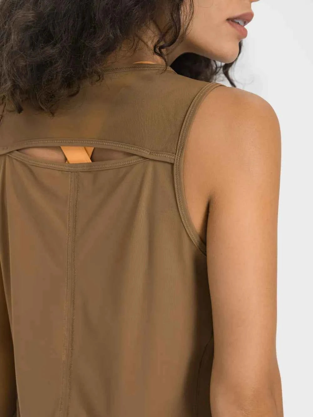 Cutout Back Round Neck Active Tank - Elevate Your Workout Wardrobe — view 4