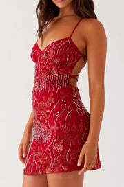 Beaded Floral Mini Dress: A Touch of Elegance for Any Occasion — view 29