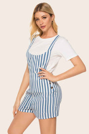 Striped Scoop Neck Romper — view 2